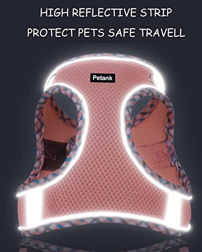 Petank Dog Harness for Small Medium Dogs No Pull Puppy Harness and Leash Set Easy Walk Dog Harness for Walking Running Training Small Dog Harness Medium Dog Harness (Pink S)