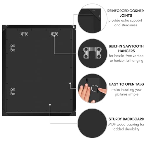 Americanflat 22x28 Poster Frame in Black: Durable & Stylish