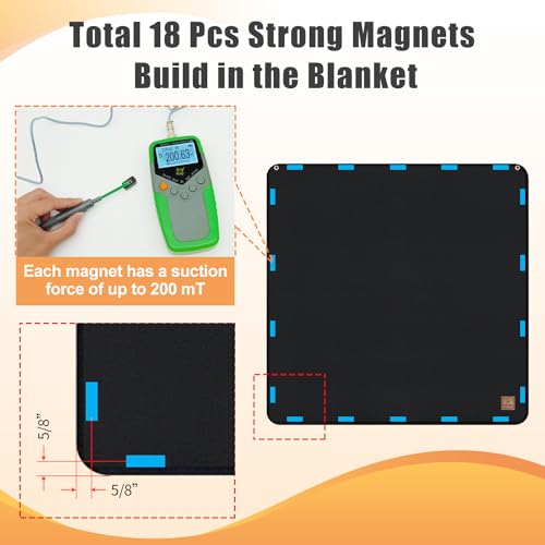 Protalwell Magnet Fireplace Cover Fireproof Fireplace Draft Blocker Fireplace Blanket for Heat Loss Fireplace Cold Air Blocker Black(43\" W x 36\" H)