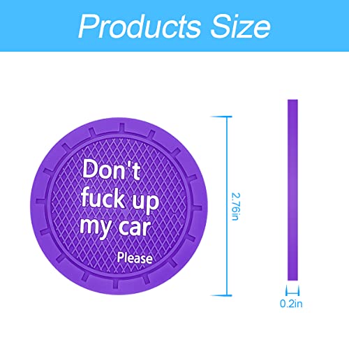 8sanlione 2 Pack Car Cup Holder Coasters 2.75 Inch Non-Slip PVC Insert Cup Coaster Anti-Scratch Auto Cup Mats for Women Men Vehicle Interior Accessories for Car SUV Truck (D Deep Purple/2PCS)