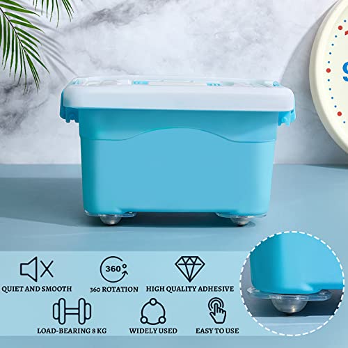 Honoson 16 Pcs Self Adhesive Caster Wheels Appliance Rollers Appliance Sliders for Kitchen Appliances 360° Swivel Universal Wheel Mini Small Kitchen (Clear with 1 Steel Ball Style)