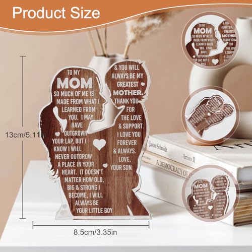 Mom Christmas Gifts from Son 2024 Stocking Stuffers for Mama Best Mom Ever Unique Birthday Present Ideas for New Mom First Time Mom - Desk Decor Acrylic Sign