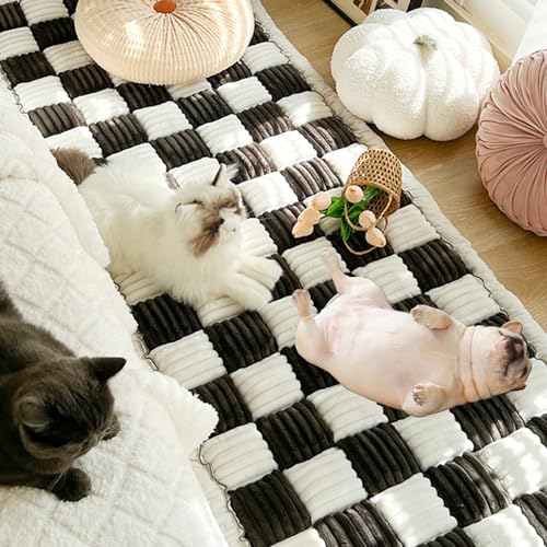 Awjcsv Dog Couch Cover Protector Couch Cover for Dogs Washable Pet Bed Couch Cover Pet Friendly Sofa Cover for Large Dogs (27.6 x 59 Inch Black)