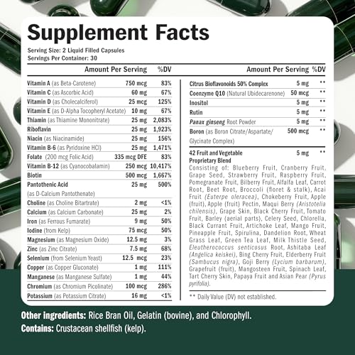 Multivitamin for Men - Complete Mens Multivitamins & Multiminerals with Vitamin A C D E B12 Zinc Iron and More Essential Vitamins for Men - Mens Vitamins for Mens Health. 60 Liquid Capsules