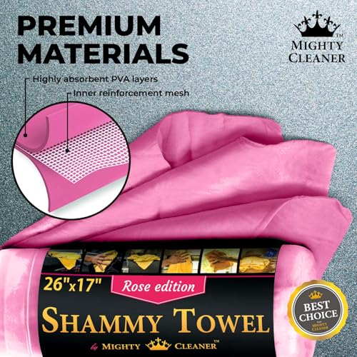 Premium Shammy Cloth for Car Drying - (26”x17”) - Super Absorbent Reusable Chamois Towel for Car - Scratch-Free Shammy Towel for Car - Car Drying Towel