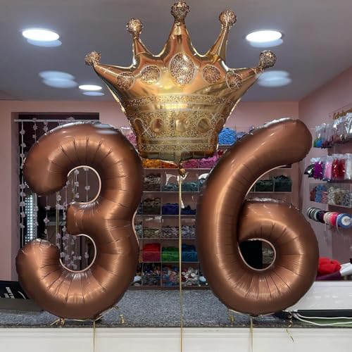 Coffee Brown Number 9 Balloon 40 Inch 9 Balloon Number 9th Birthday Decorations Coffee Brown Party Supplies for Boys Girls