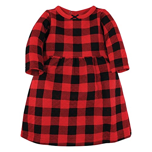 Hudson Baby Infant and Toddler Girl Cotton Dresses Buffalo Plaid Leopard 3-6 Months