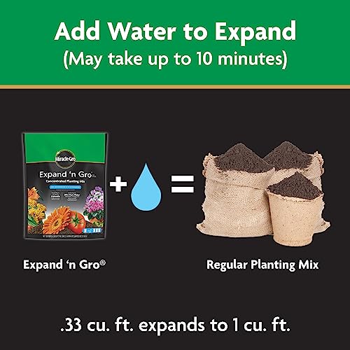 Miracle-Gro Expand 'n Gro Concentrated Planting Mix Just Add Water for up to 3X Expansion For Container and In-Ground Use .33 cu. ft. Expands up to 1 cu. ft. 2-Pack