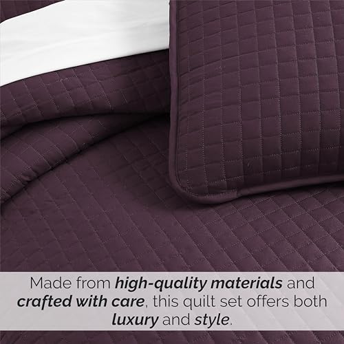 Purple Microfiber Quilt Set