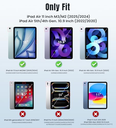 TiMOVO for iPad Air 5th Generation Case 2022 / iPad Air 4th Generation Case 2020 10.9 Inch iPad Air Case Slim Stand Hard PC Translucent Back Shell Smart Cover Fit iPad 10.9 Case - Abyss Blue